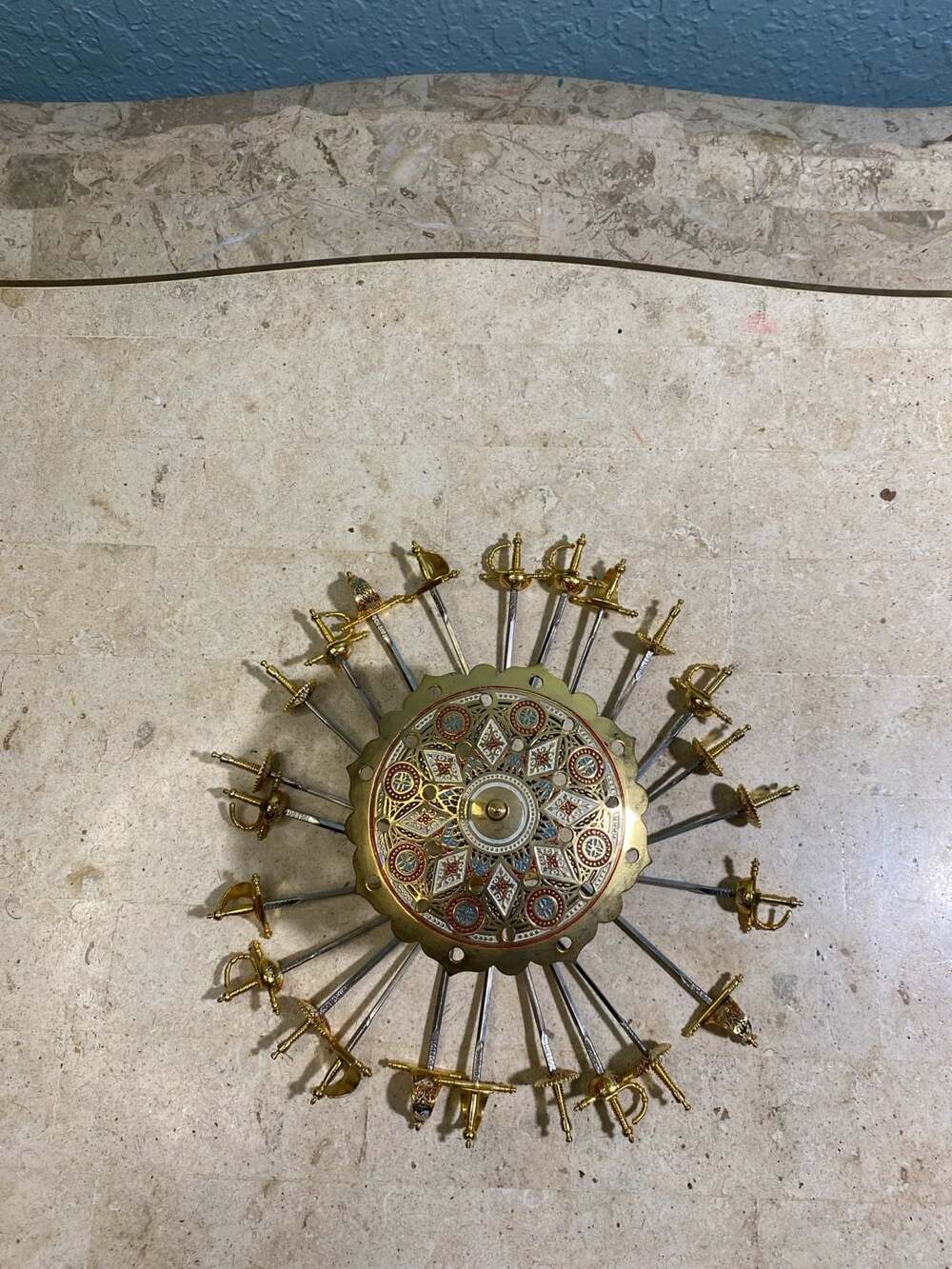 Vintage Toledo Spain 2-Tier Damascene Sword Cocktail Pick 24 set - Picture 3 of 6